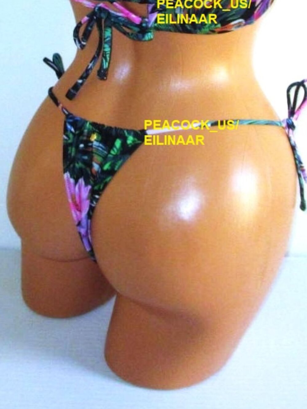 XS VICTORIA SECRET SWIM Side Tie Thong Bottom EXTRA-SMALL Tropical Floral nwt